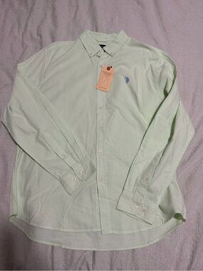 U.S. Polo Assn. Light Green Button-Down Oxford Shirt